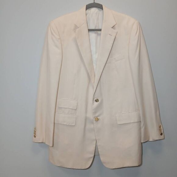 Vintage purple label ralph lauren mens size42 blazer 100% silk cream